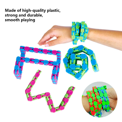 Toys Colorful Puzzle Sensory Tracks Snap And Click Fidget Toys Kids Fidget Toys Stress Relief Rotate And Shape 24bit Wacky