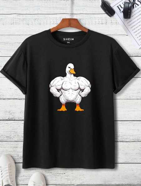 Manfinity Dauomo Men's Plus Size Duck Printed T-shirt