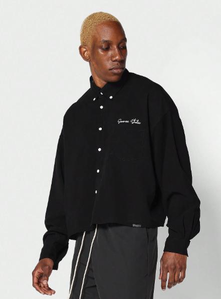 SUMWON Crop Fit Button Through Shirt