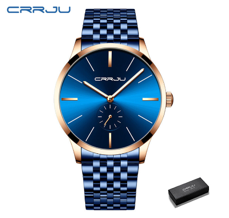 CRRJU men's watch casual fashion simple design quartz movement business style sports waterproof 2166 M05