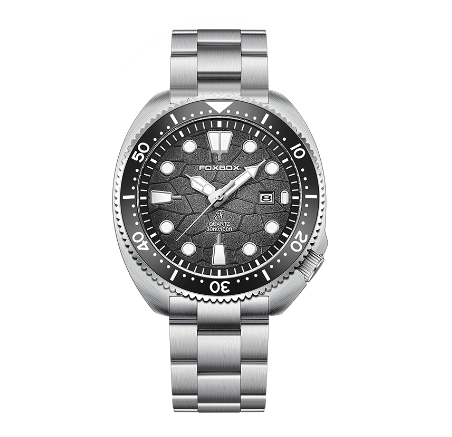 FOXBOX Watch For Men Fashion Business Waterproof Date Quartz Sports Stainless Wrist watch BLACK