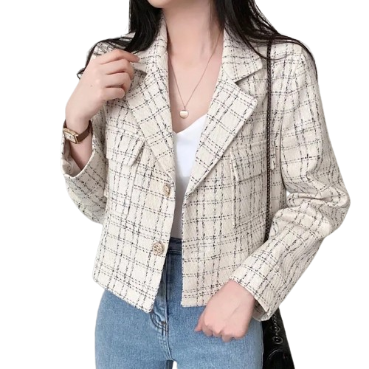 Lovito Women Casual Gingham Button Front Coat LNE29212 (Multi-Color)
