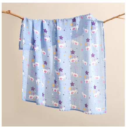 Betty Baby Reception Blanket 120x120 cm Baby Muslin Blanket Newborn Swaddle Cotton SB4
