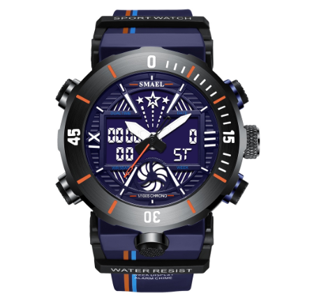 SMAEL Sports Watch for Men Top Brand Male LED Alarm Clock Digital Quartz Wrist Watches Military Waterproof Dual Display Watch 04