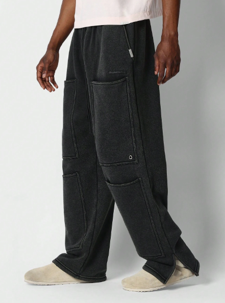SUMWON Loose Fit Split Hem Jogger With Pocket Detail