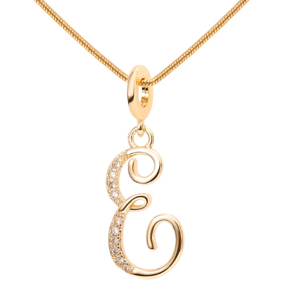 Lisa 18k Gold Plated Necklace Letter Pendant Fashion Accessories Necklace Women E