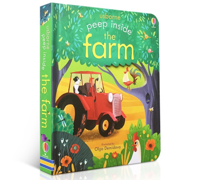 Usborne Peep Inside The Farm English 3D Board Books for Interactive Game Picture Book for Kids Baby
