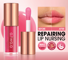 O.TWO.O Plump Shiny Crystal Lip Oil Lightweight Non-Stick Reduce Lip Lines Makeup