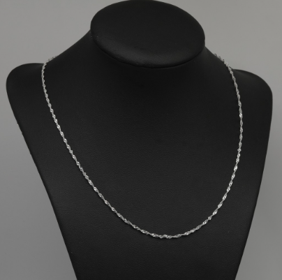 Silver R035 92.5% Italy Silver Ladies' Simple Design necklace Long Chain