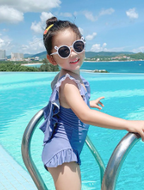 Children Swimsuit One-Piece Girls 2022 New Style Infant Baby Princess Cute Hot Spring Middle Small