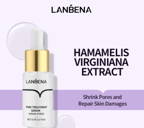 LANBENA Pore Shrink Serum Facial Sheet Mask Moisturizer Skincare Shrink Pore Serum 15ML