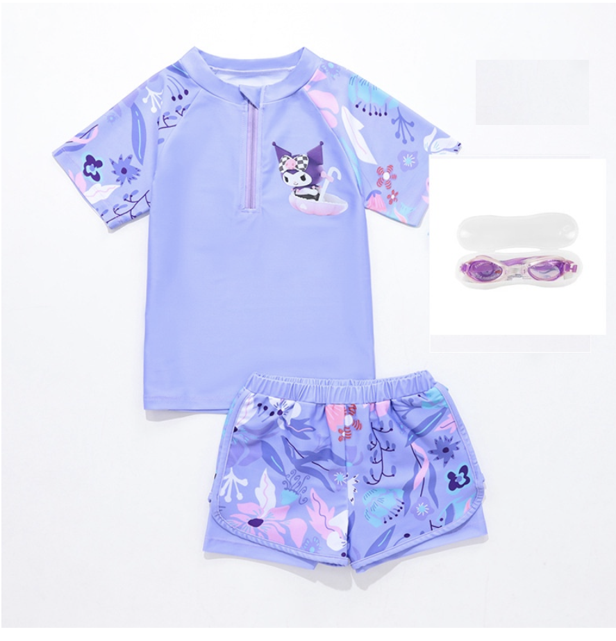 Kuromi Girls Swimsuit Hot Spring Swimsuit Girls Swimsuit Children Swimsuit Two-Piece Swimsuit Medium