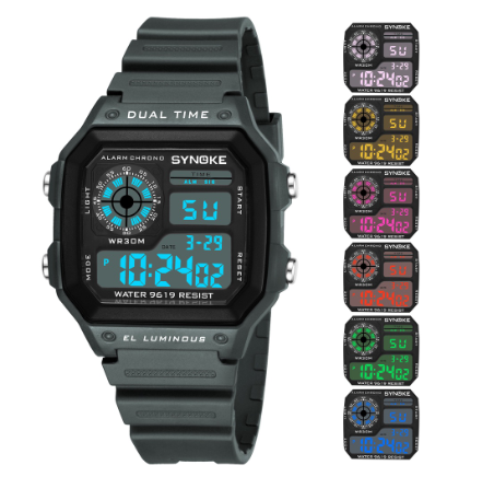 SYNOKE Men's Watch Luxury Waterproof Classic Sports Relo Leisure Fashion Watch For Men GRAY