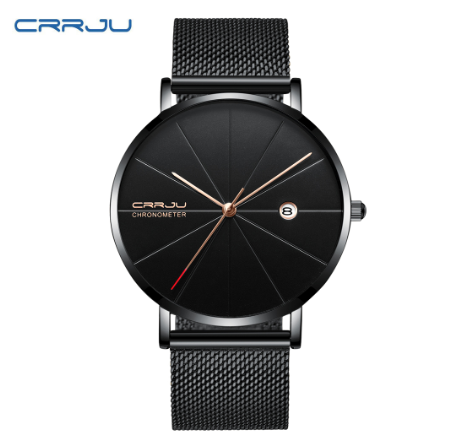 CRRJU Original Brand Men's Watch Ultra-thin Simple Casual Quartz Stainless Steel Waterproof 2216X M1