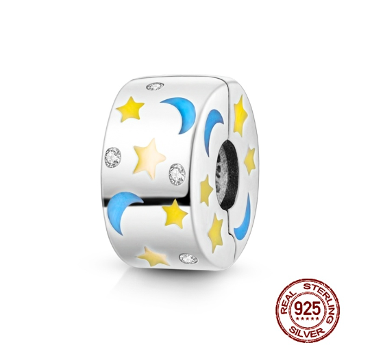 Fit Original Pandora Bracelet Beads Pendant 925 Sterling Silver Love Positioning Buckle Series Colorful Women Jewelry DIY Gift S020