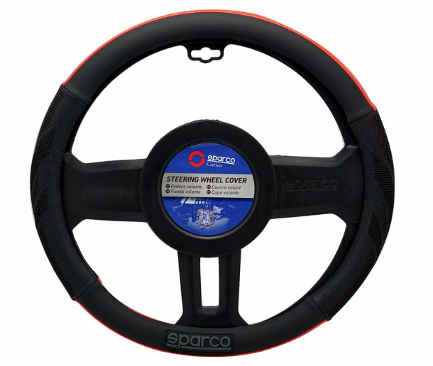 Sparco Steering Wheel Cover SPS100RD (Black/Red) Carbon