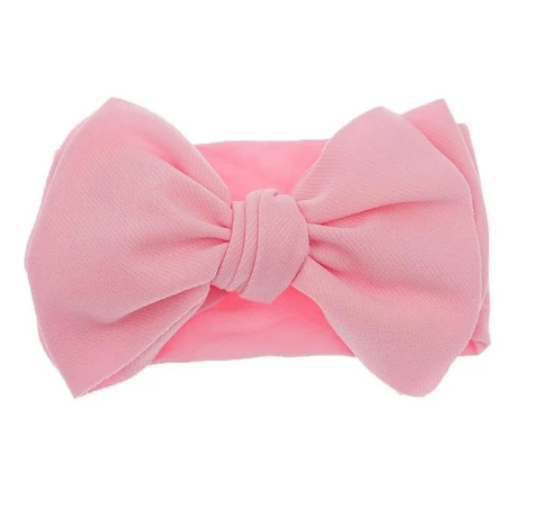 New Baby Nylon Headband Simple Solid Color Children's Hair Accessories High Elastic Bow Infant Headband BH12
