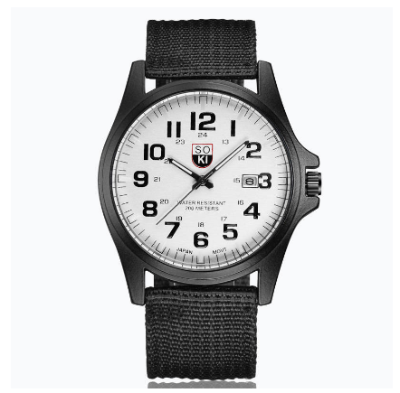 Swiss fashion woven nylon belt men’s calendar sports quartz watch military watch 004