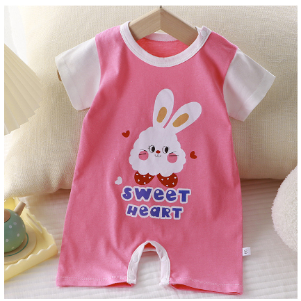 Cotton Baby Girls Bodysuit Pink Unicorn Cartoon Print Baby Romper Baby Onesies BR2
