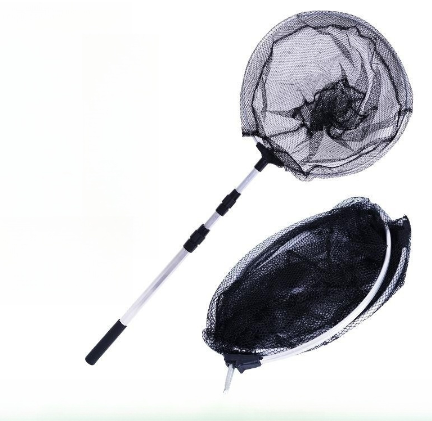 Landing Net Fishing Folding Fishing Net Retractable Telescoping Aluminum Alloy Pole Diddle-Net