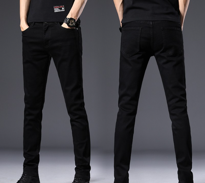 A18011 Black Stretchable Maong Fashionable skinny jeans for men COD