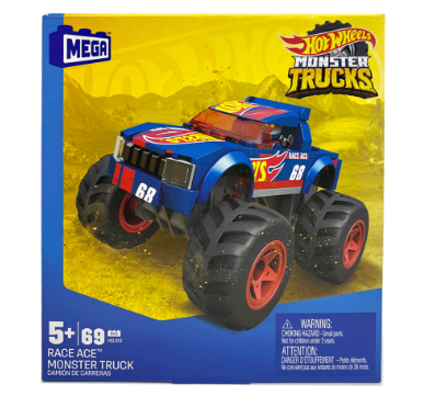 Hot Wheels Monster Trucks Mega Construx Race Ace Die-cast Vehicle
