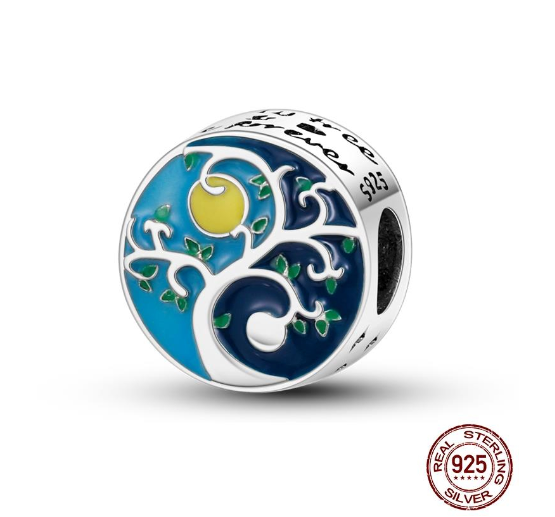 925 Sterling Silver Green Series Tree Cactus Avocado Pendant DIY Charm Beads Fit Original Pandora Charms Bracelet Women Jewelry D2