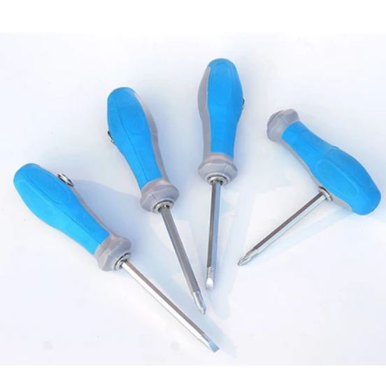 3 in 1 Magnetic Screw Driver interchangeable 4 inches Phillips/Flat Screwdriver with silicone handle