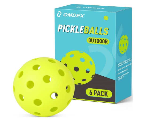 Pickleball Balls, Indoor Outdoor Pickleball Balls 6-Pack, Premium & Durable Pickle Balls, Pickleball Accessories for Pickleball Paddle, Pickle Ball Equipment
