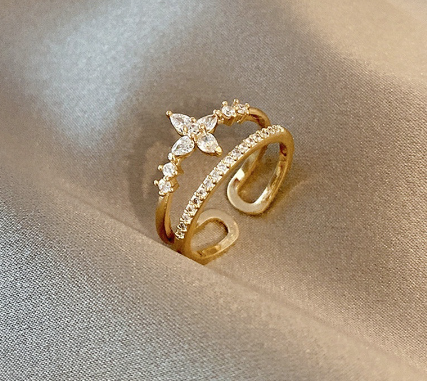 Simple Cold Wind Ring Niche Net Red With the same Opening Adjustable Ring Hand Jewelry