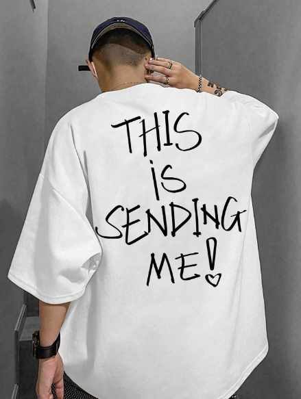 Manfinity EMRG Men's Minimalist Printed Round Neck Short Sleeve Summer T-Shirt For Daily Wear