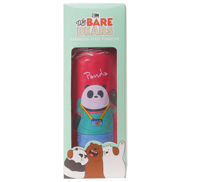We Bare Bears Panda Red 600 ml Stainless Steel Tumbler