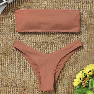 Tube Two Piece Bikini Nude Bikini Special Fabric Bikini Push Up Swimsuit Women Swimwear