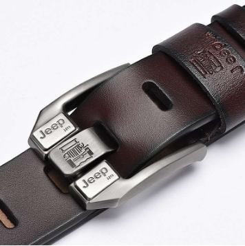 Men Belt Classic Style Metal Buckle Leather Belt