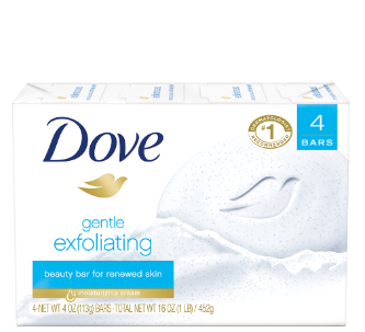 Dove Bar Gentle Exfoliating 4oz x4