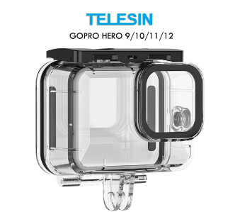 Telesin 45M Waterproof Protective Case for GoPro Hero 12, 11, 10, 9 Action Cameras GP-WTP-901