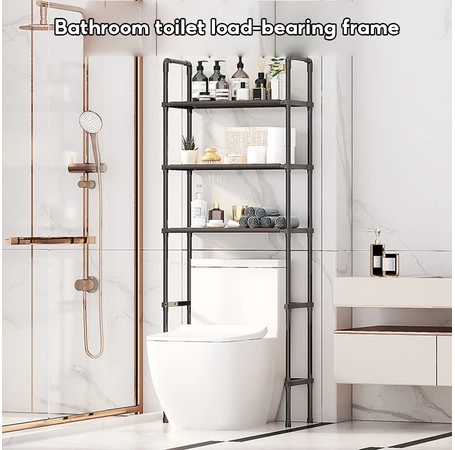 3 Layers Bathroom Space Saving Rack H-shaped Structure Bathroom Toilet Bearing Rack