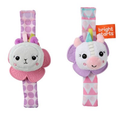 Bright Starts Rattle and Teethe Wrist Pals Unicorn