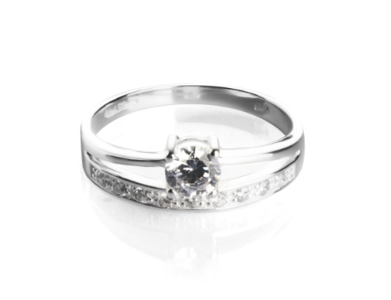 Unisilver 925 Split Round Center Stone Ladies Ring