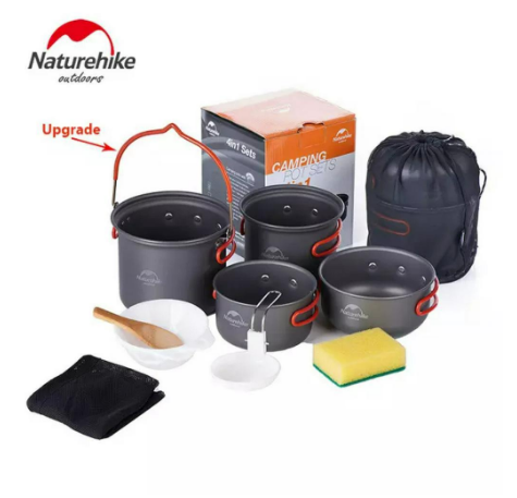 Naturehike Four-In-One Combo Utensils Picnic Barbecue Outdoor Camping Pots And Cookware Portable 2-3 People