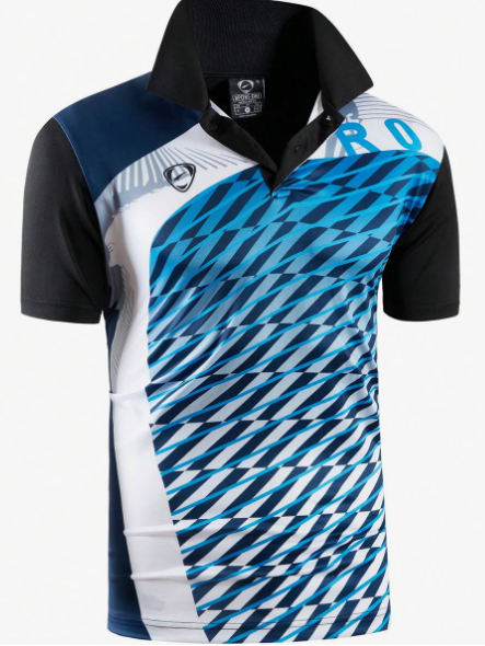 1pc Men Sport Performance Polo Shirt With Quick Dry Technology, Fitness Apparel For Tennis, Golf, Badminton And Bowling, 280g