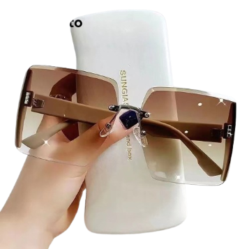 Lovito Women Casual Plain Basic Sunglasses LNA32255 (Brown)