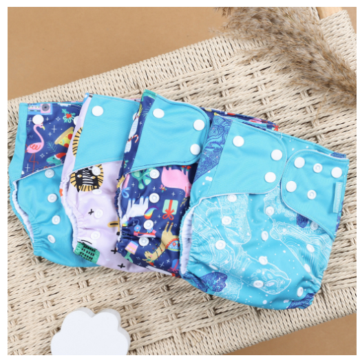 Happyflute Eco-Friendly Cloth Diaper Ecological Baby Diapers 4Pcs Set 12