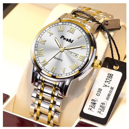 POSHI Top Brand Men's Watches Luxury Full Steel Business Quartz Watch Men Original Waterproof Sport Date Clock 03