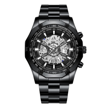 Original Luxury Fashion Hollow Luxury Stainless Steel Waterproof Men's Business Watch Blue Quartz Wrist Watch M4