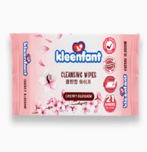 Kleenfant Cherry Blossom Cleansing Wipes 21's