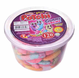 Columbia's Potchi Gummy Worms Jar 450G