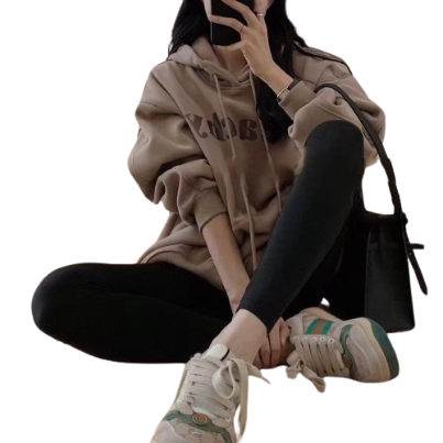 Lovito Women Casual Letter Drawstring Sweatshirt LNA35086 (Camel)