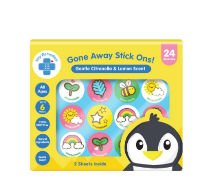 Tiny Buds Gone Away Stick Ons Gentle Citronella And Lemon Scent 24 Stickers