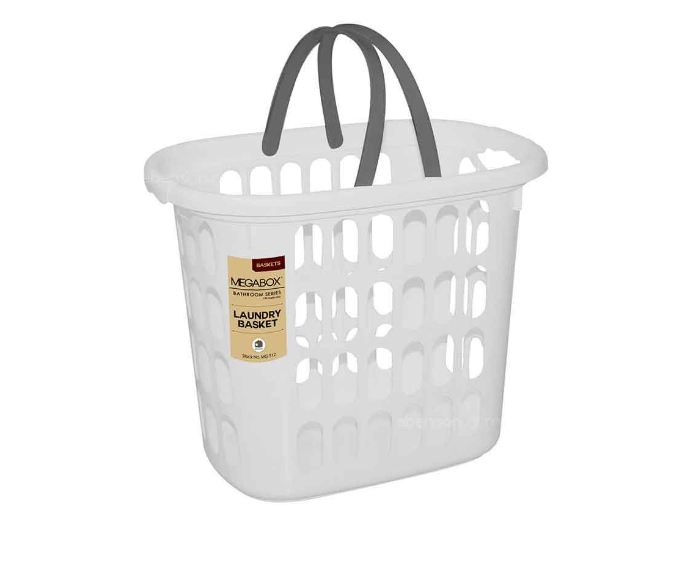 Megabox 33L Laundry Basket with Handle White